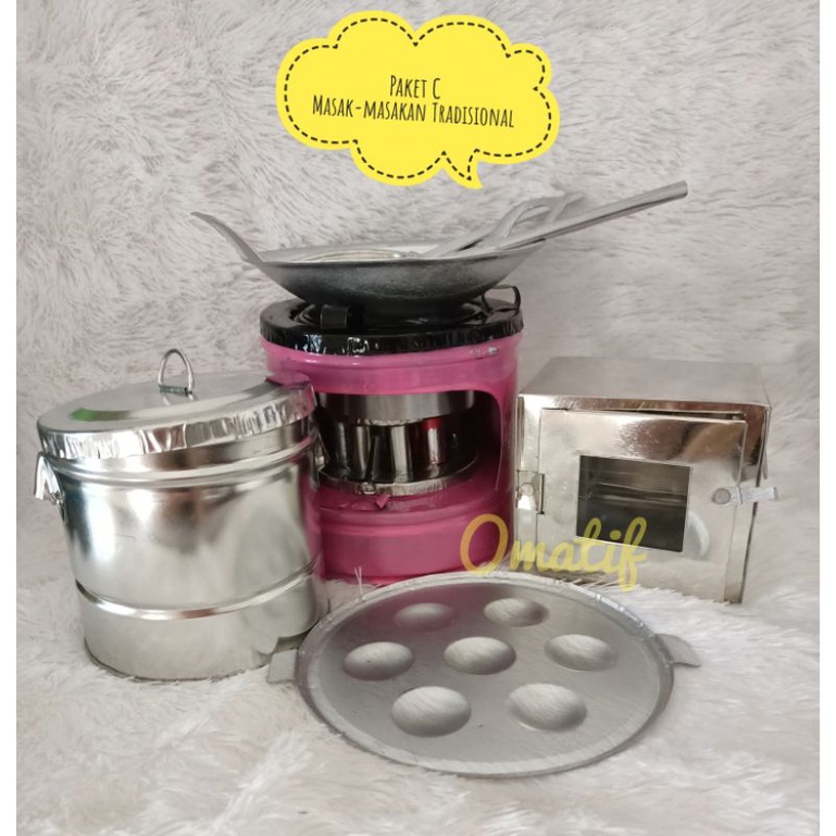 PAKET Mainan Masak-Masakan Tradisional Kompor Jadul Edukasi Anak