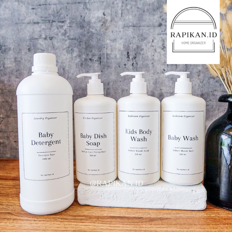 ROCCO BABY ORGANIZER - REFILL BOTOL SABUN LAUNDRY PUMP LABEL (STIKER ANTI AIR)
