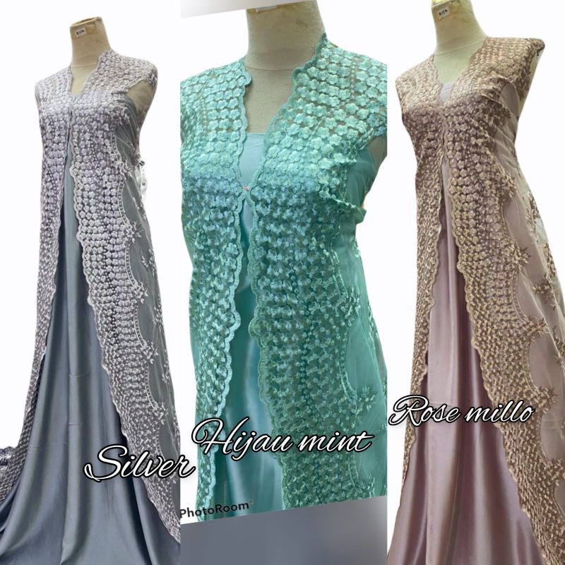 kain tile kebaya bordir non gliter (bordir tebal) / bahan kebaya bordir