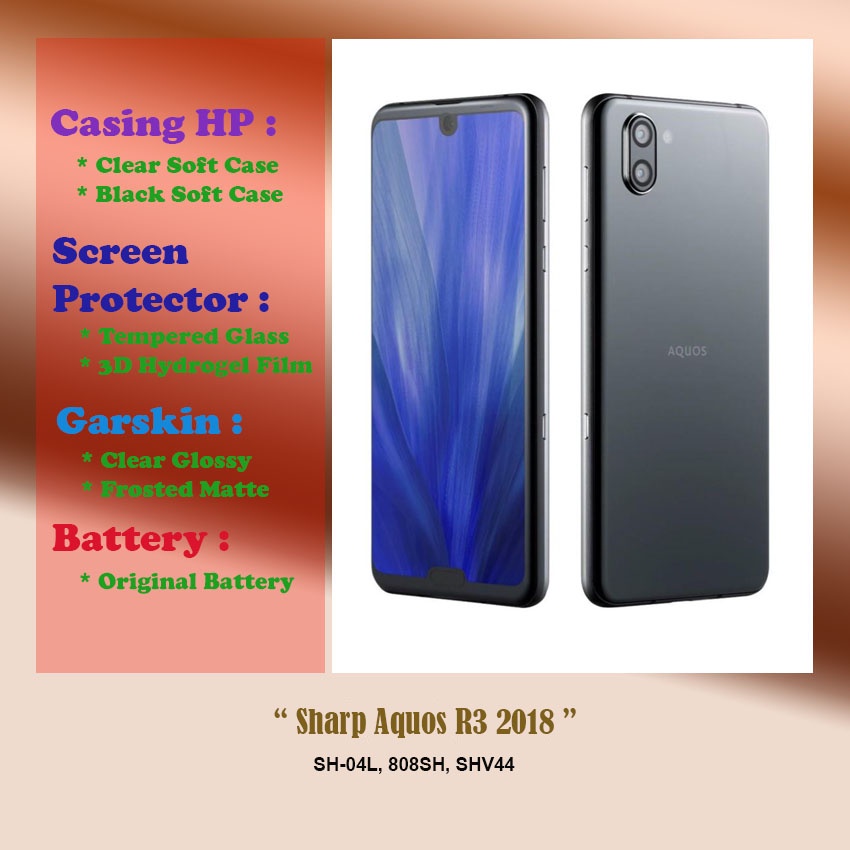 Sharp Aquos R3 2018 - 6.0 inch - Case - Screen Protector - Dll