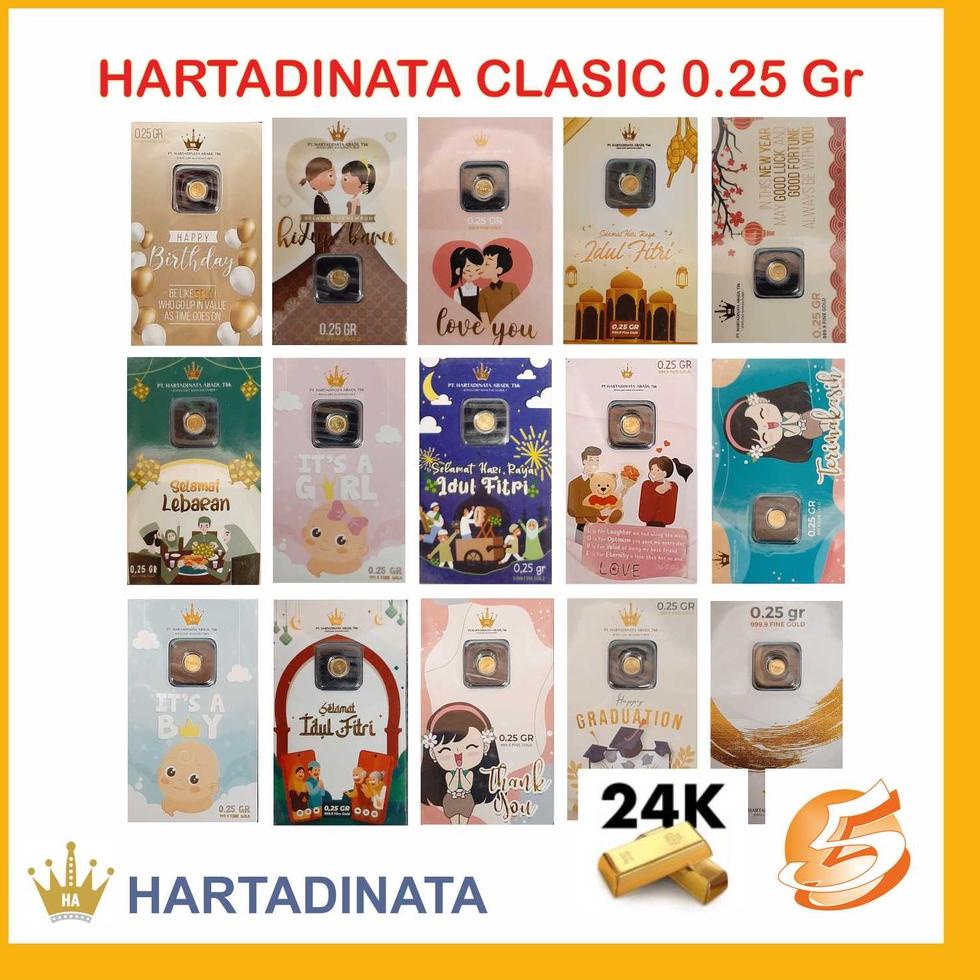 [DISCOUNT 09R71] Emas Logam Mulia Hartadinata ANTAM 0,25 0.25 Gram Birthday Ultah Wedding Nikah Kawi