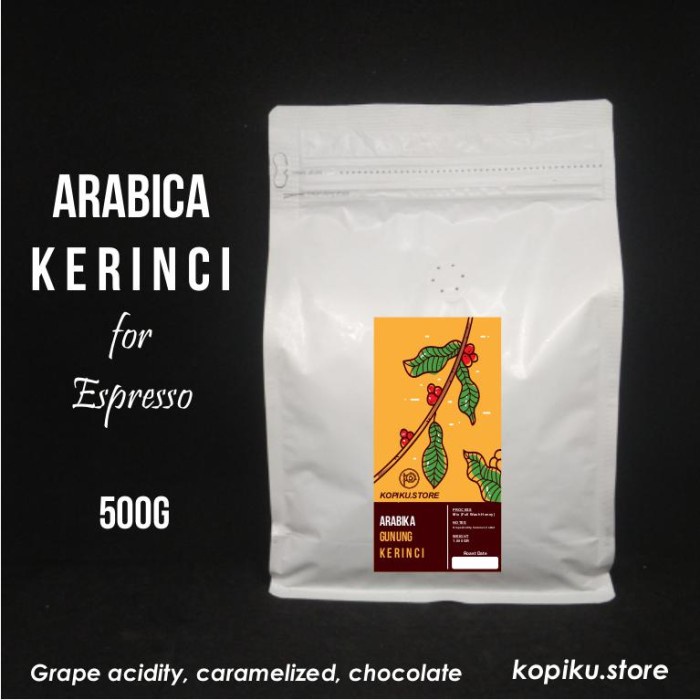 

Kopi arabica KERINCI full arabica espresso beans 500g (Biji/Bubuk) - Biji Kopi
