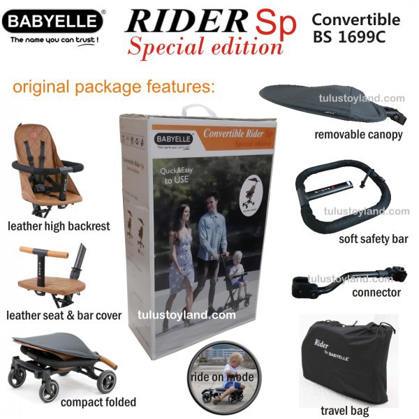 Babyelle RIDER Convertible Baby Elle Stroller board cabin size atau Rider LT SP DX Special Kulit