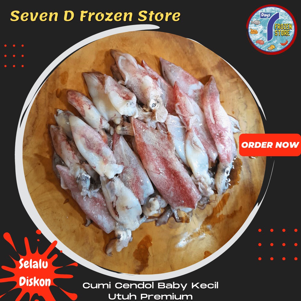 Cumi Cendol Baby Kecil Utuh Premium Frozen / Beku