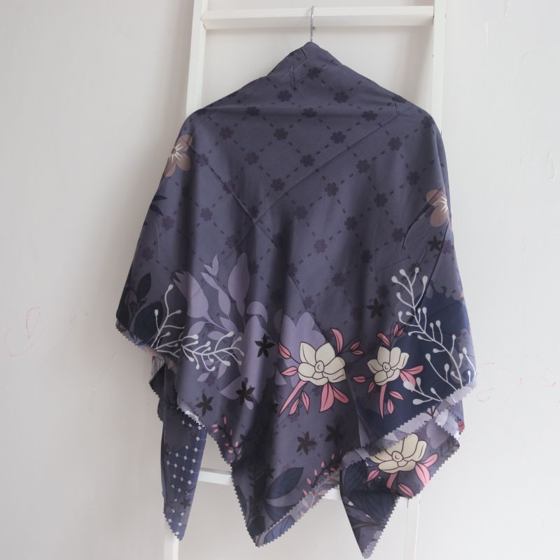 H156 - Segiempat Voal Syari 130x130 / Hijab Segiempat Syari / Jilbab Segi Empat Jumbo Motif Umama-Jeans 2