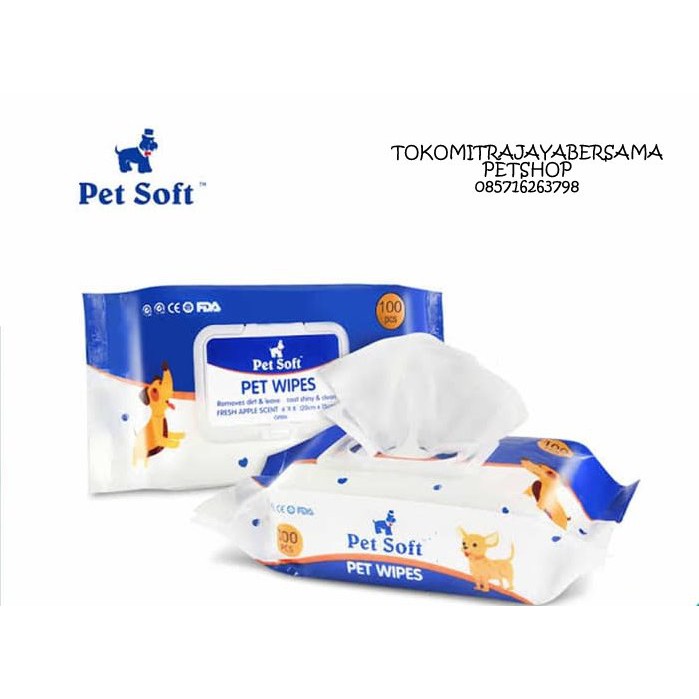 PET SOFT PET WIPES 100LBR  TISSUE BASAH HEWAN TISU BASAH KUCING ANJING KELINCI