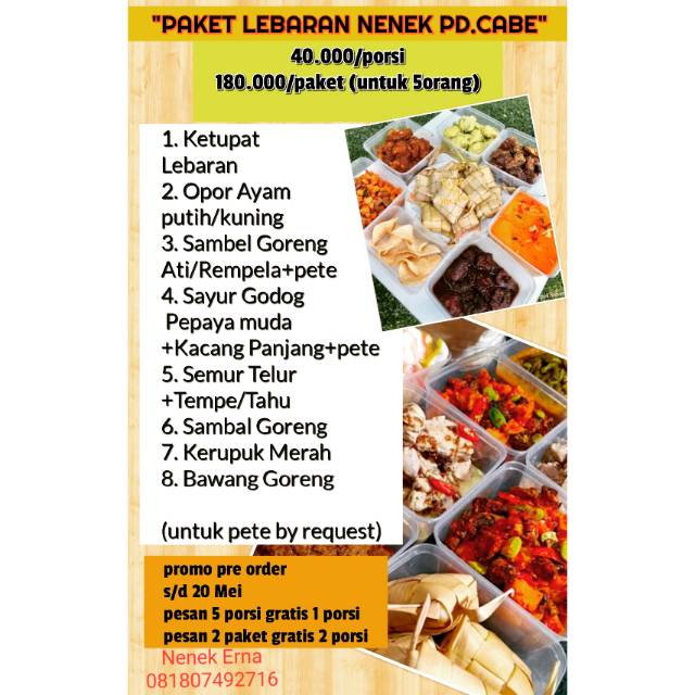 KETUPAT LEBARAN PAKET CATERING SAYUR PREMIUM