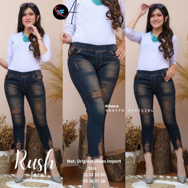 KHAYSA JEANS JEGGING JEANS 7/9 RIPPED // KHAYSA JEANS LEGGING SOBEK FULL KARET