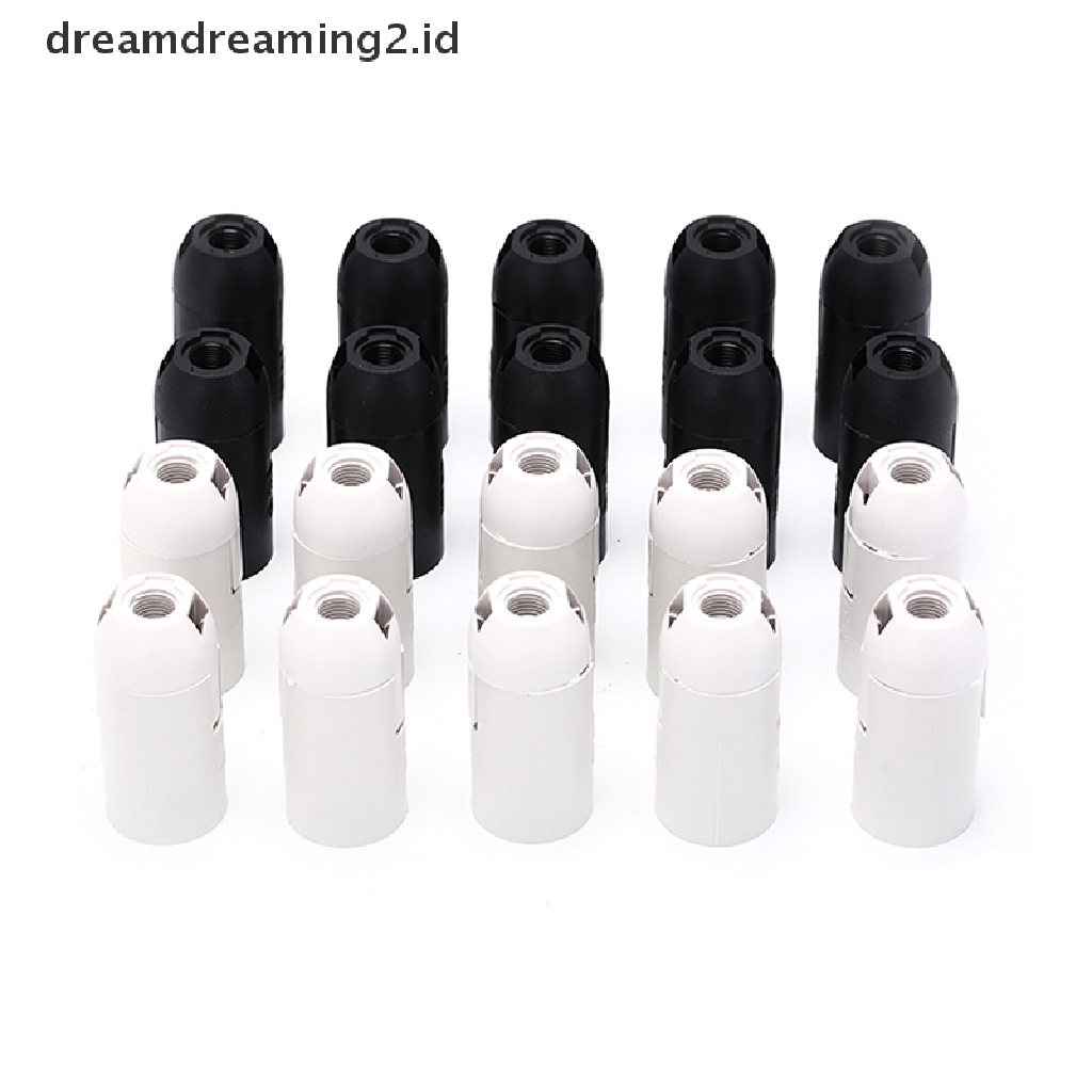 (LIKE) 10pcs Fitting Lampu E14 Bahan Plastik Warna Hitam