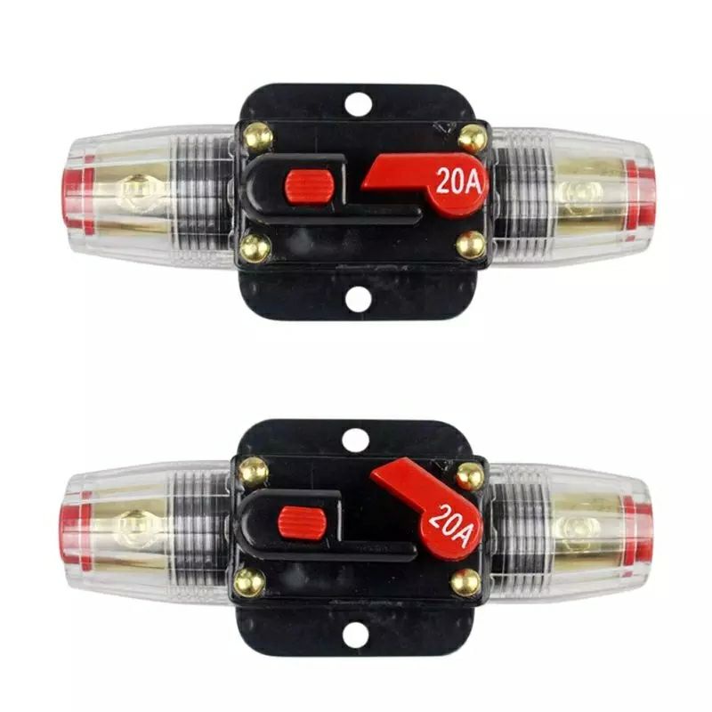 Fuse DC 12V-24V 20A Circuit Breaker Reset Sekering Audio Solar Panel