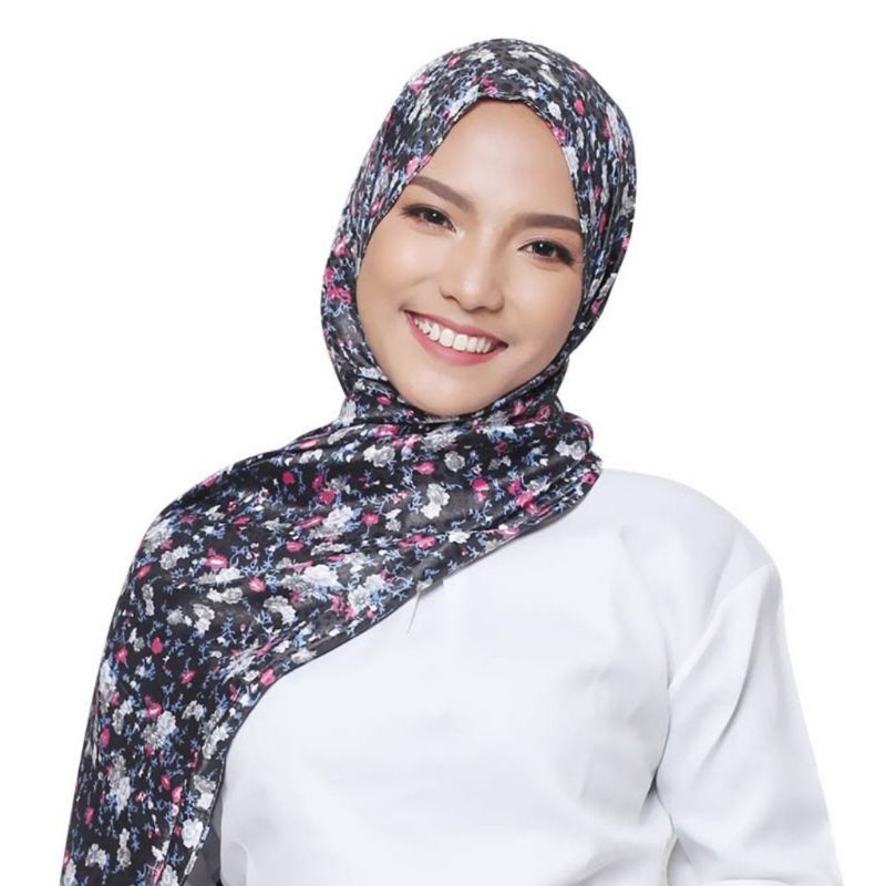 Pashmina Hijab Segiempat Super Soft Silk Motif Cantik Pasmina Panjang Satin Soft