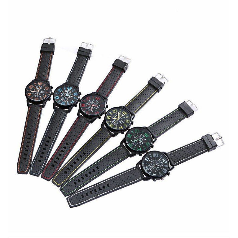 Jam Tangan Quartz Dial Besar Strap Silikon/Jam Tangan Pria Quartz Analog Terbaru Import