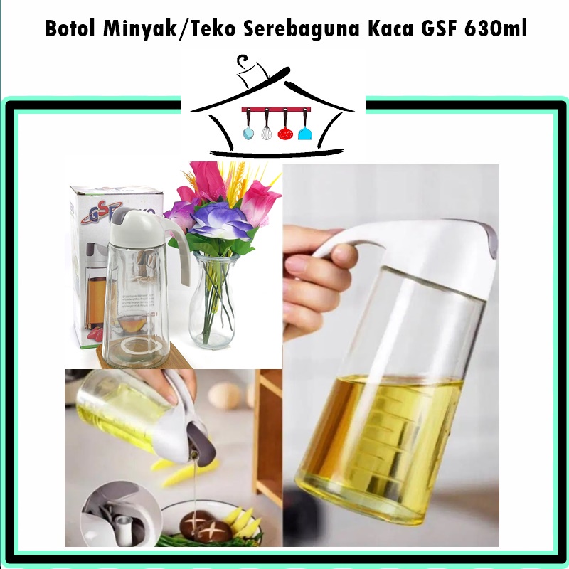 UTL024H Botol Minyak/Botol Kecap Kaca 630ml