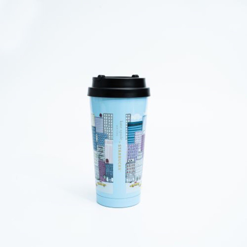 Starbucks x Kate Spade Tumbler City Scape 16oz Stainless Travel Mug Blue