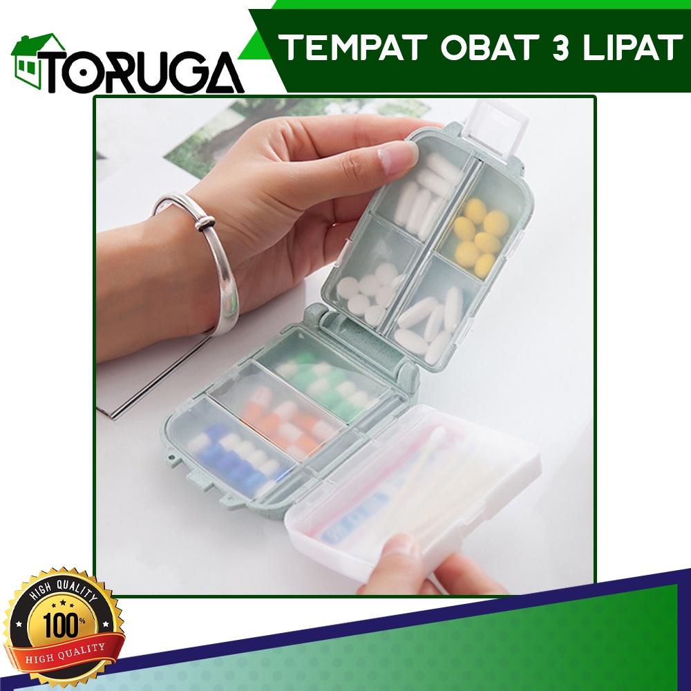 Kotak Obat Lipat 3  -Tingkat nordick P875 ( 8 sekat / Kotak )