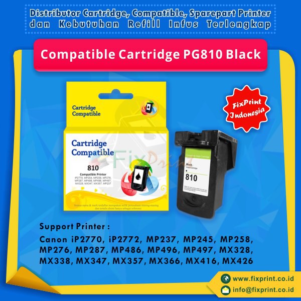 Cartridge Tinta Recycle Canon PG-810 PG810 PG 810, Cartridge Tinta Printer Canon IP2770 MP237  MP287