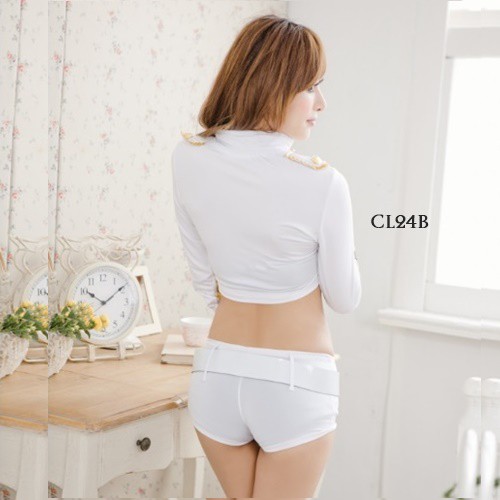 [READY STOK] KOSTUM COSPLAY LINGERIE COSPLAY CAPTAIN POLICE LINGERIE SEXY PUTIH CL24B