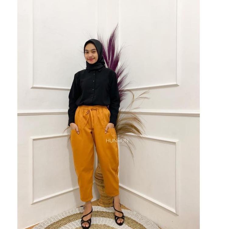 VMSP Celana Wanita Willow Pants Jumbo Korean Crop Pants Celana Santai Celana ➴ ・