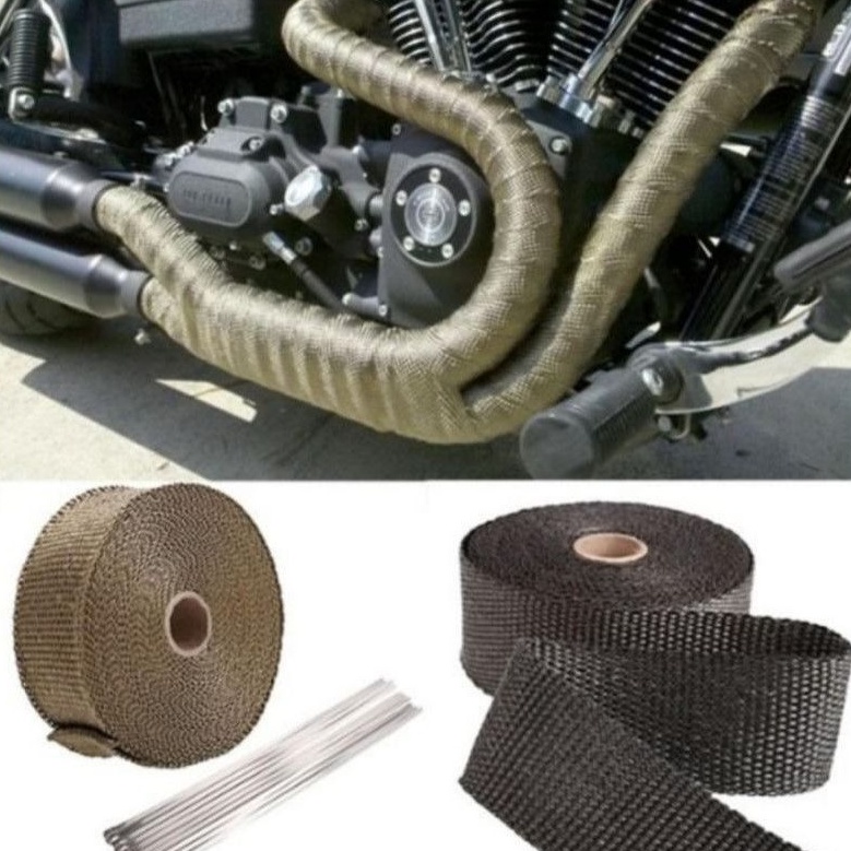 Kain Lakban Peredam Panas Knalpot / Lakban knalpot motor mobil/ exhaust wrap anti panas