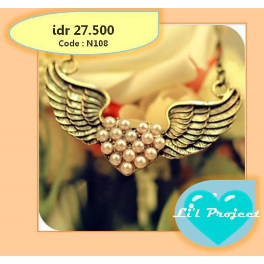 kalung - kalung love wings - kalung fashion - kalung murah - kalung unik