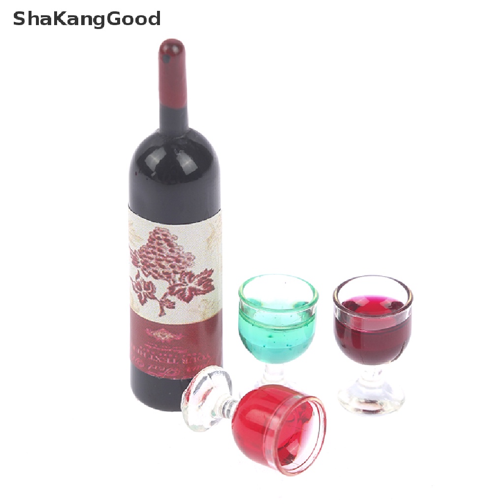 Skid 3pcs / set Miniatur Botol Wine Aksesoris Rumah Boneka 1 / 12