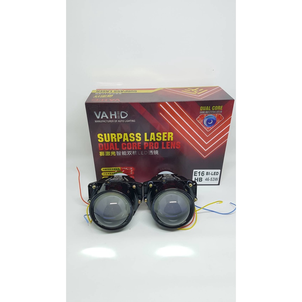 BiLed Sniper Projector Projie Led Bi led Bi-LED Vahid  E16 Hi-Low Surpass Laser Dual Core Sepasang