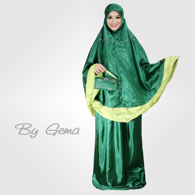 Mukena satin jumbo tas kotak alesya