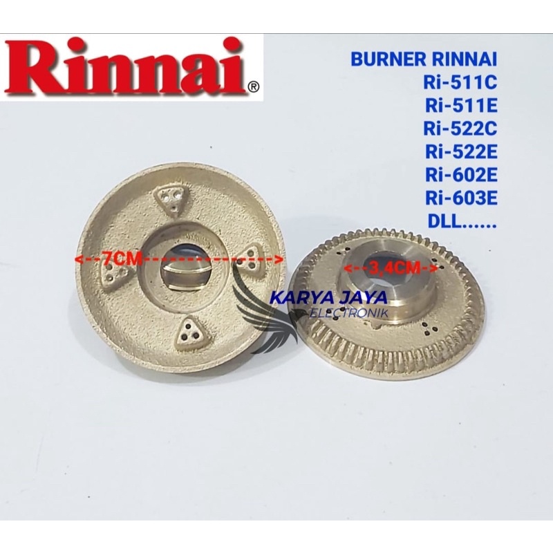 Burner kompor gas rinnai tebal / kuningan kompor rinnai