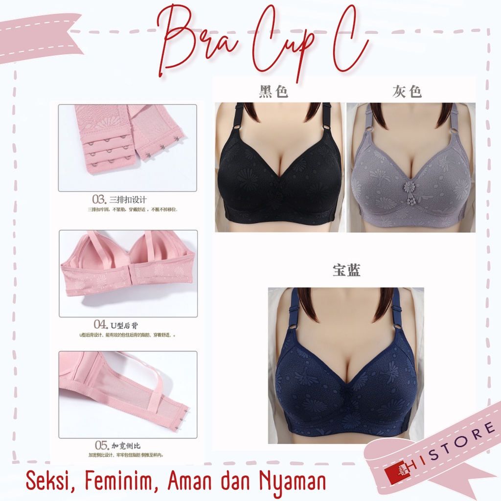 [HI] Bra BH JUMBO Cup 3/4C Fashion Wanita Bra wanita Premium BH Busa Tipis Tanpa Kawat Sangat Nyaman 2028