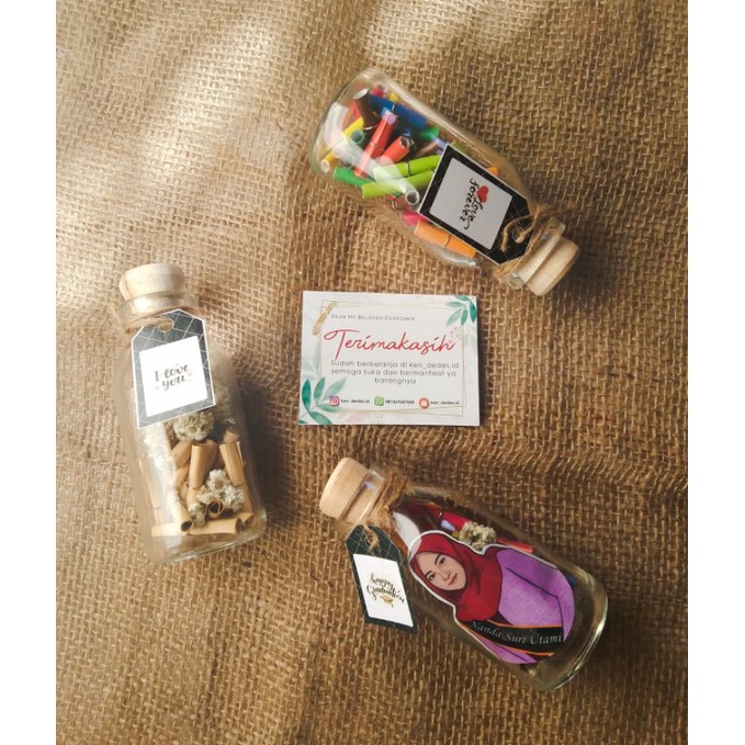 

Wish in Bottle / Message in bottle / Wish in jar / Pesan Botol / botol isi Pesan / Kado Murah