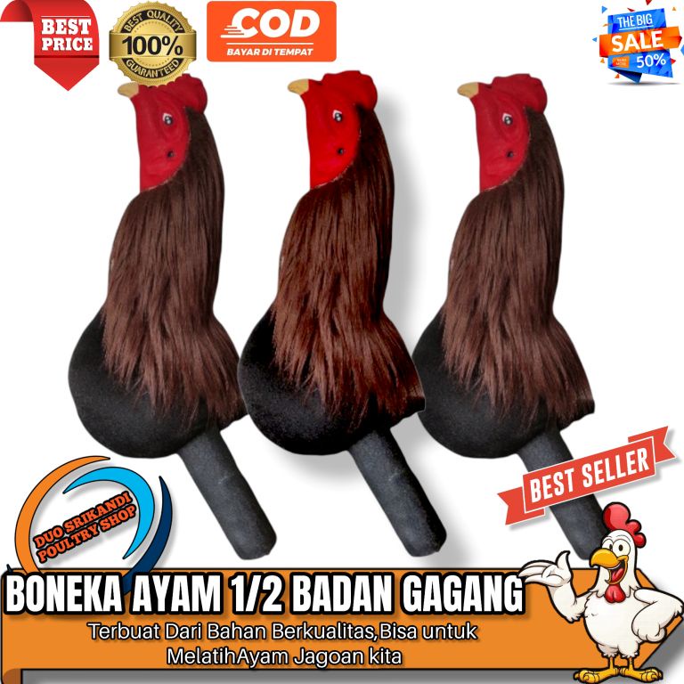 Boneka Ayam Setengah Badan Gagang