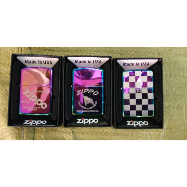 ZIPPO RAINBOW GRADE ORI EKSLUSIF | KOREK ZIPPO PELANGI | INCLUDE BOX EKSLUSIF