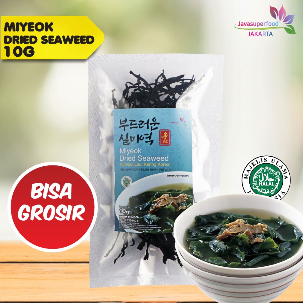 (1 DUS) Dried Seaweed Rumput Laut Kering Korea / Wakame / Miyeok / Miso Soup 10g Halal