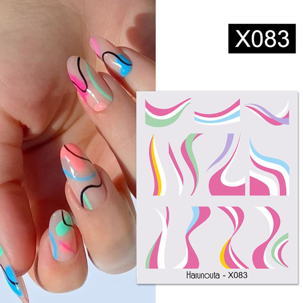 Timekey Stiker Kuku Motif Bunga / Daun / Marmer Untuk Manicure / Nail Art DIY you A4K8