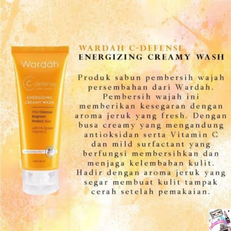 ☃Cutezz_Ching1☃Wardah C Defense Energizing Creamy Wash 60ml