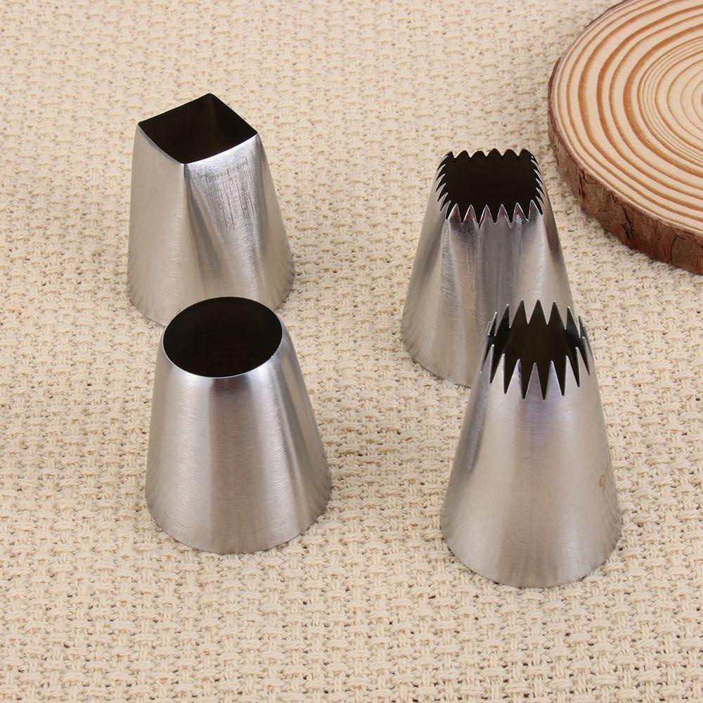 Suyo 4PCS / Set Spuit Piping Icing Bahan Stainless Steel Untuk Dekorasi Kue / Cupcake DIY