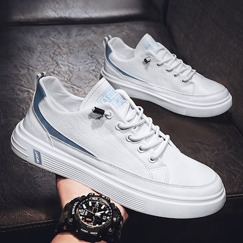 Sepatu Putih Hitam Pria Premium High Sneakers Cowok Cewek kasual Keren Terbaru Kekinian White Shoes 