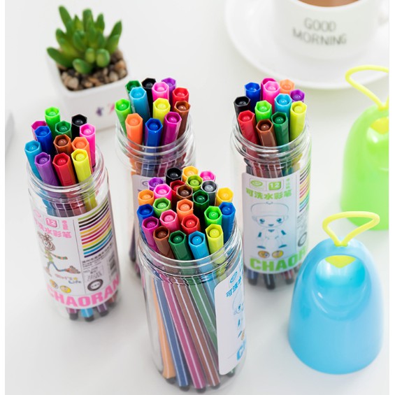 Spidol Warna Warni Impor Simple / Coloring Pen Botol / Pensil Warna Botol / Set Spidol Warna Botol