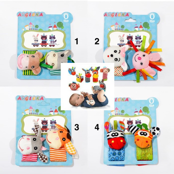 ♥BabyYank♥ Gelang Rattle Bayi Karakter Mainan Bayi Mainan Bunyi Krincingan Rattle Baby Bracelet Baby Toy