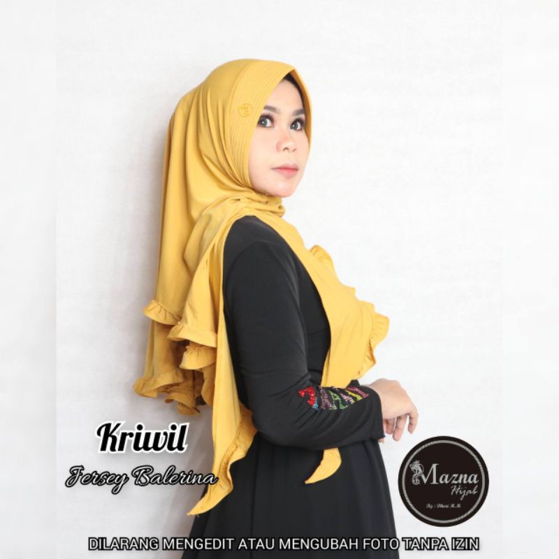 HIJAB KRIWIL 3IN1 JERSEY BALERINA PREMIUM ORI MAZNA