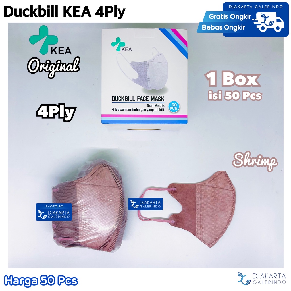 Masker Duckbill KEA 4Ply Original Mix Warna isi 50Pcs