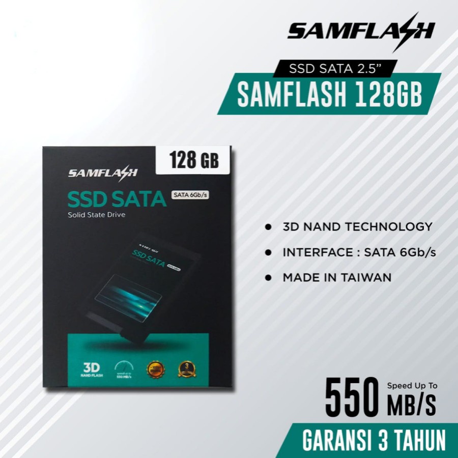 SSD 512GB 256Gb 128Gb Samflash 2,5&quot; SATA III Garansi resmi 3 Tahun