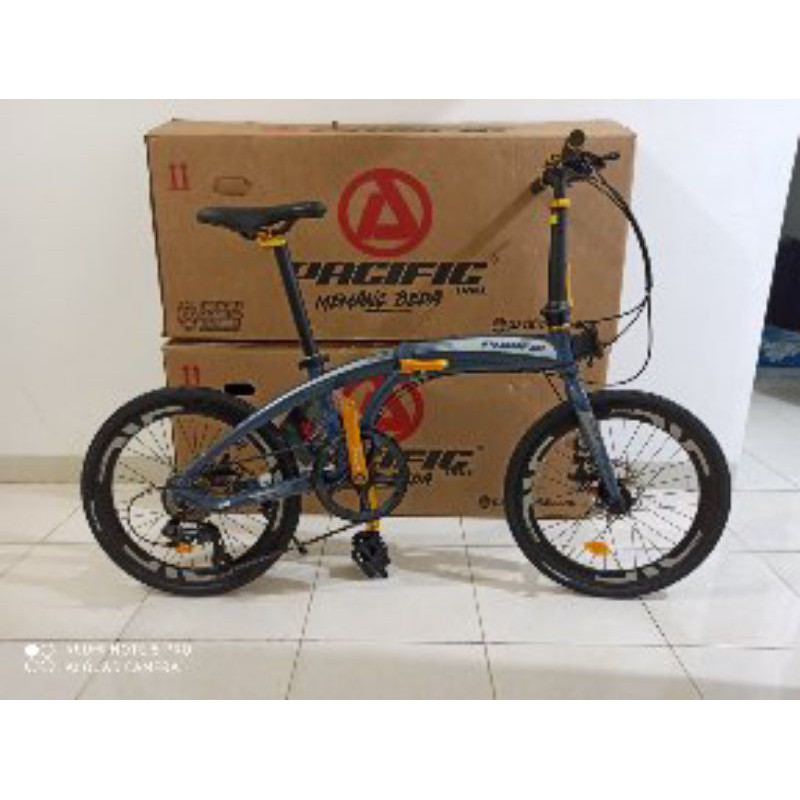 Sepeda Lipat Pacific Noris 2.2 22inch 8 speed Grey & Green