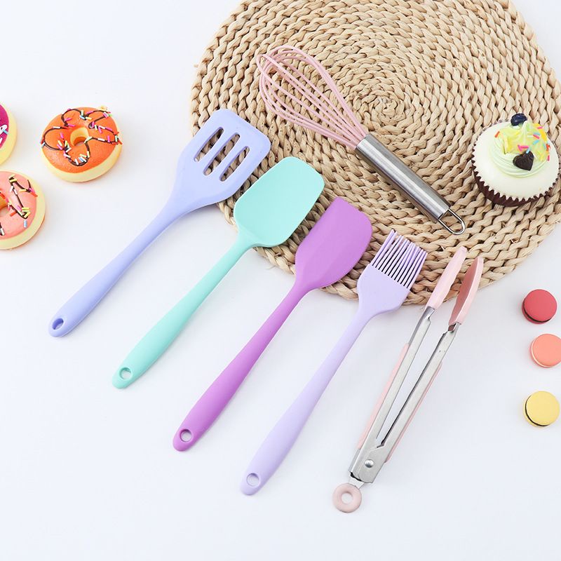 6pcs utensil set spatula rainbow pastel color / whisk turner set