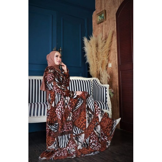 GLAMZ- FAWNIA LEOPARD ORI GLZ DRESS CERUTY