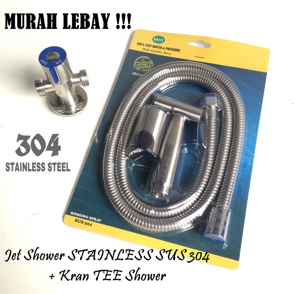 Jet Shower STAINLESS SUS 304 + Kran TEE Shower