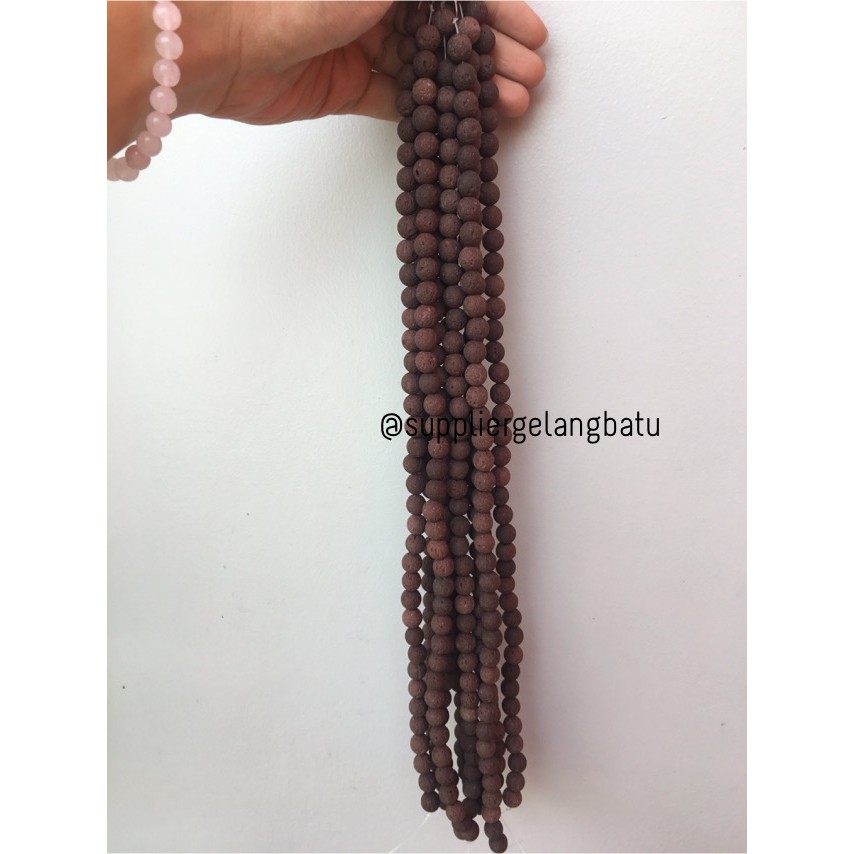 renceng brown lava stone coklat 10mm batu akik merapi larva atsiri brown aksesoris supplier bahan