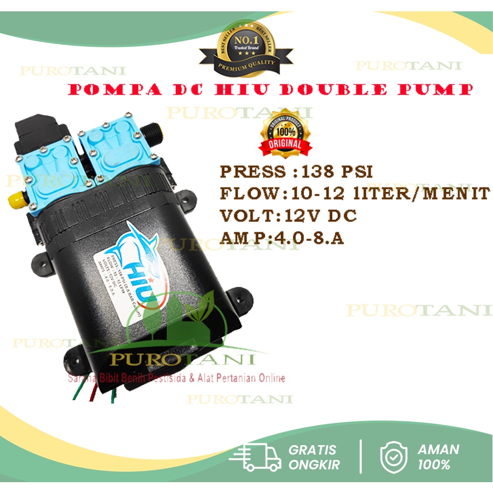 Pump DC HIU dua dinamo 12v8A pompa DC Dual engine HIU 138 PSI