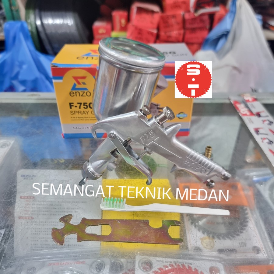F75 SPRAY GUN SEMPROTAN ANGIN TABUNG ATAS F75G 400cc ENZO SAGOLA F 75G