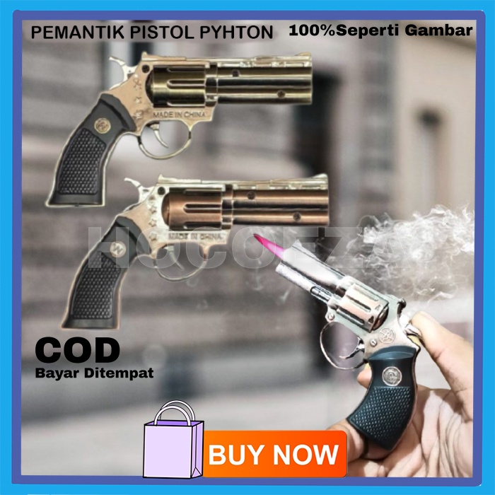 KOREK API PEMANTIK DESAIN PSITOL PYTHON CLASSIC GAS LIGHTER KOREK API BARA UNIK BR13